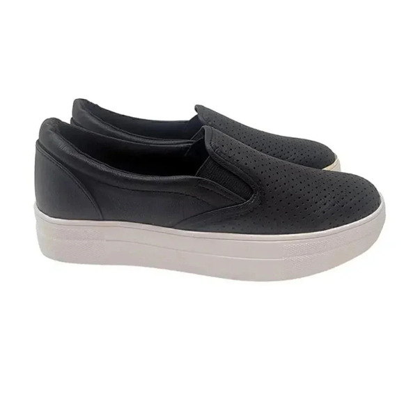 BUY ONE GET ONE FREE Soda Croft Slip-on Fashion Sneaker Black PU - Size 10 - Picture 3 of 6